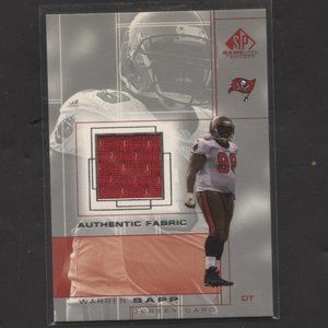 2001 SP GAME USED FOOTBALL WARREN SAPP JERSEY RELIC CARD TAMPA BAY BUCS